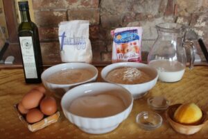 Ingredients for a Tuscan cake for Easter time