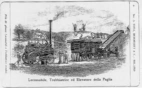 Trebbiatura in un'antica stampa