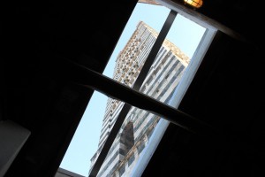 Cathedral bell tower in Siena seen from inside