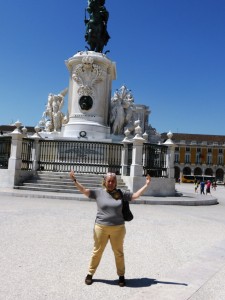Lisbona Donatella nella Piazza del Commercio