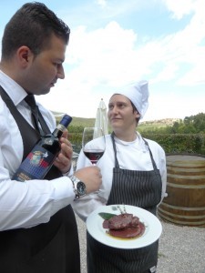 Fattoria del Colle Chef Roberta and maitre Florjan