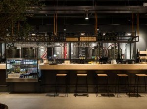 Winery Hotel wine bar with vats