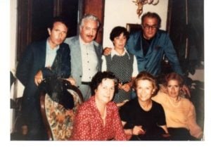 Federico Fellini con Giulietta Masina e le famiglie Guidotti e Cinelli Colombini