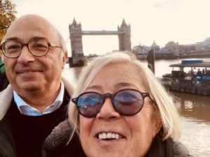 Donatella Cinelli Colombini a Londra con Carlo