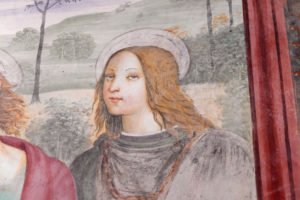 Raffaello 1500-02 autoritratto Pieve di Sant'Ippolito a Asciano