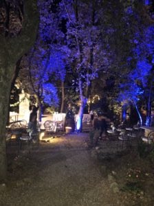 taglio della torta di nozze nel boschetto per Enrico e Violante