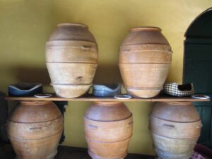 Turismo del vino e ambientalismo, animali - Fattoria del Colle, ingresso di cantina con cuccia dei gatti