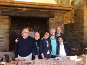 Francesca Colombini Cinelli con Carlo, Donatella, Violante, Stefano e Giovanni