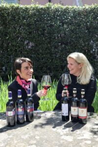 Violante Cinelli Colombini e Sofia Ruhne dell'Az. Terreno con il loro grandi vini rossi