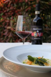 Ravioli-ripieni-di-guancia e Chianti-Superiore-Fattoria-del-Colle-Toscana