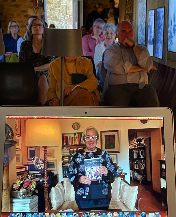 Donatella Cinelli Colombini presenta il libro l'Enigma etrusco a Montalcino nel tempio del Brunello