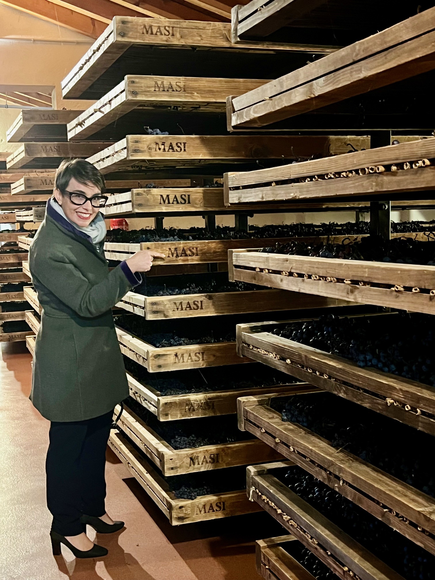 Masi visita turistica nel locale di essiccazione dell'uva per l'Amarone