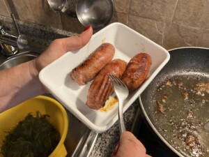 Salsicce cotte in padella