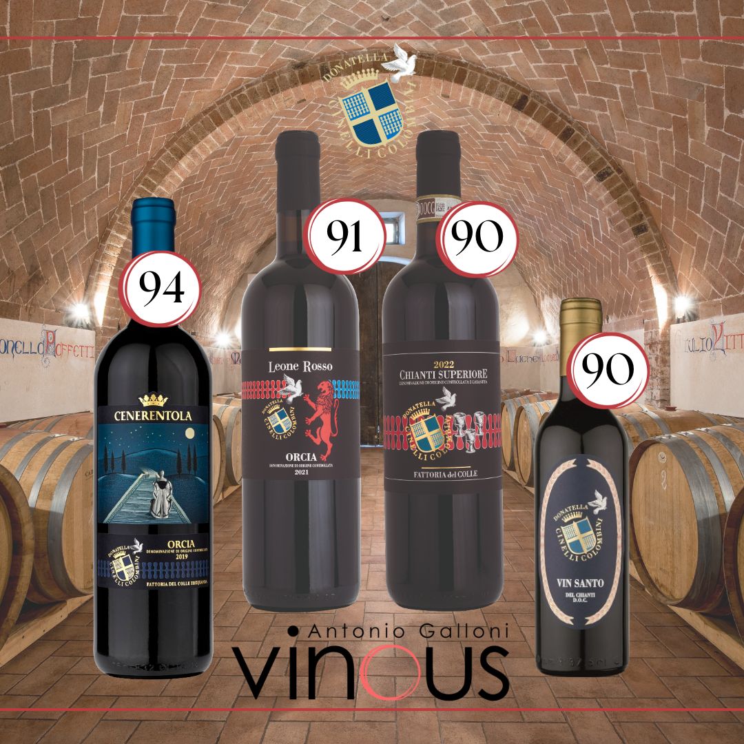 Toscana, Trequanda, Fattoria del Colle - Punteggi di Eric Guido di Vinous ai vini di Donatella Cinelli Colombini