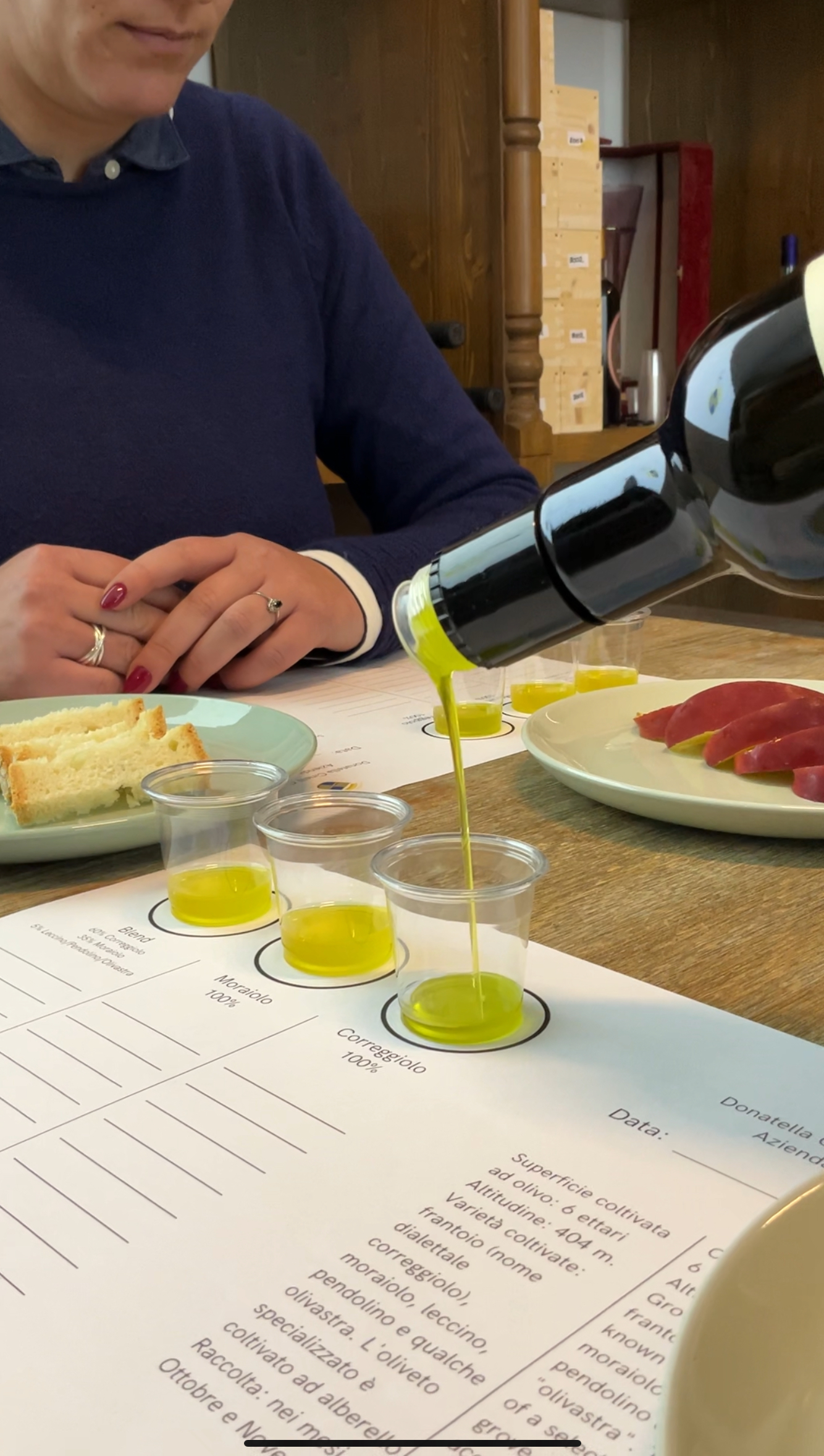 olio extravergine Toscana  degustazione turistica di olio evo fattoria del Colle Trequanda