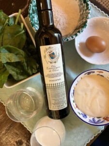 Ingredients for rivolti or crespelle from Crete Senesi - Fattoria del Colle, Trequanda, Tuscany