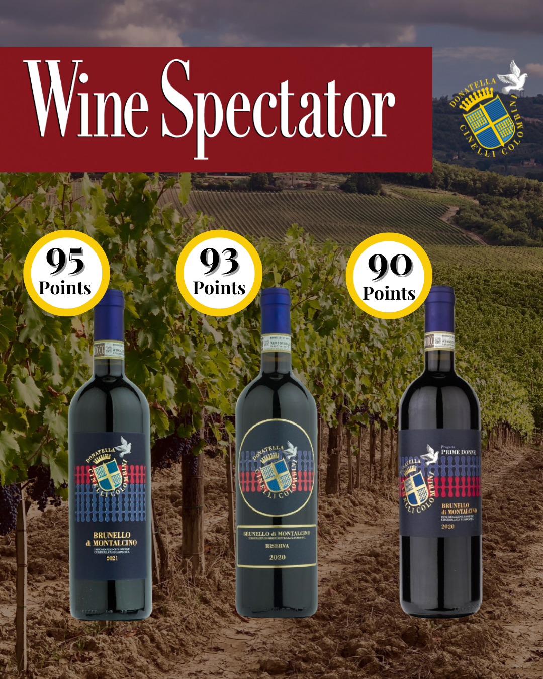Brunello 2021, Brunello Riserva 2020, Brunello Prime Donne 2021 Wine Spectator Rtings